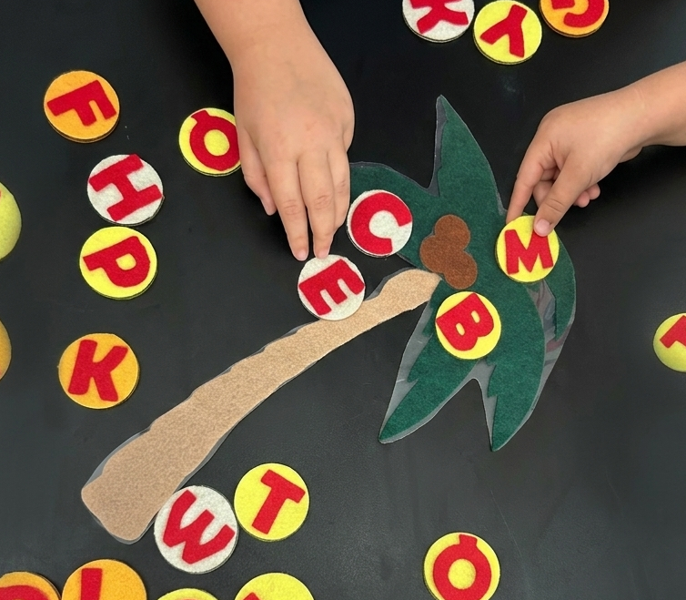 CVI Chicka Chicka Boom Boom story kit with tactile letters