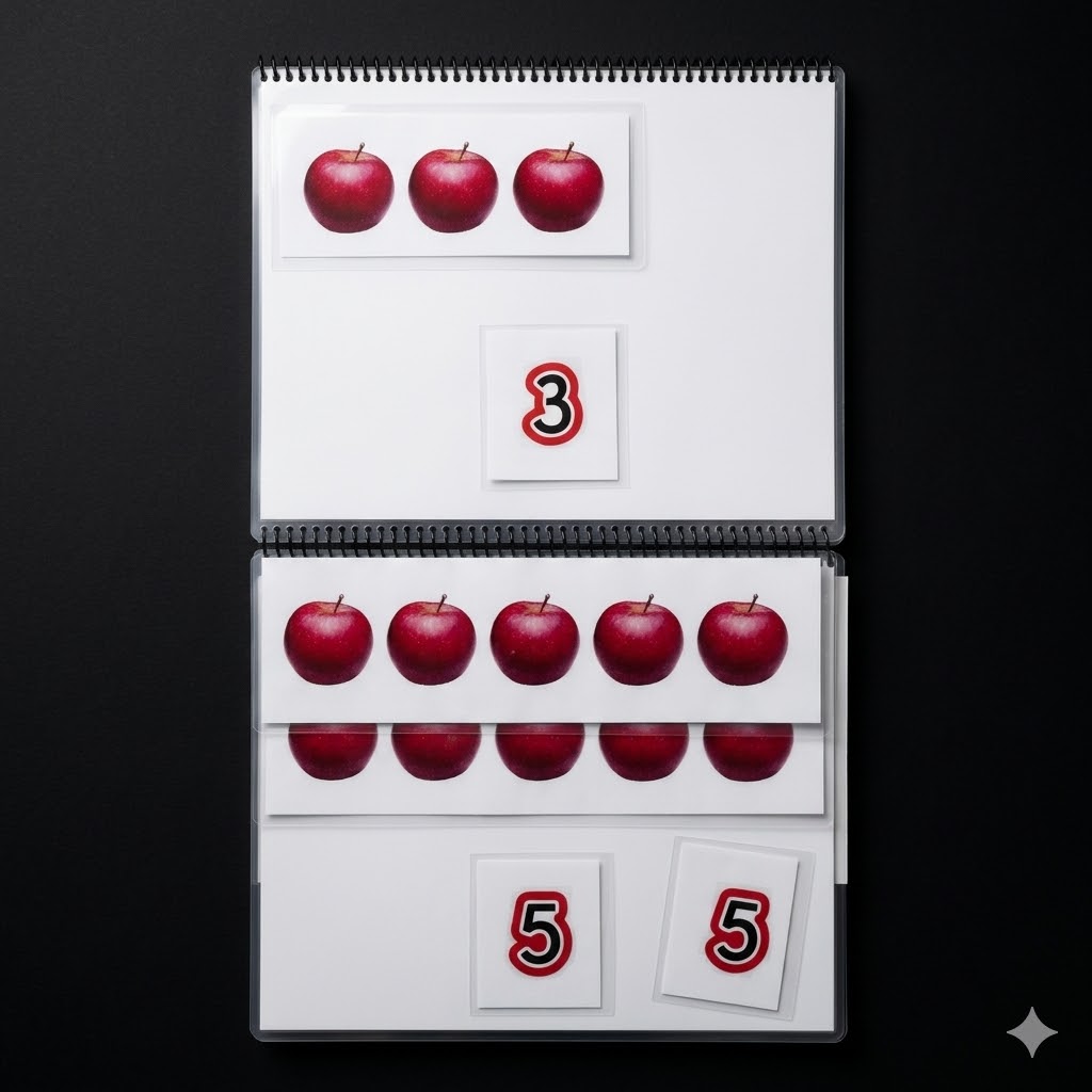 CVI number matching book with accessible matching icons