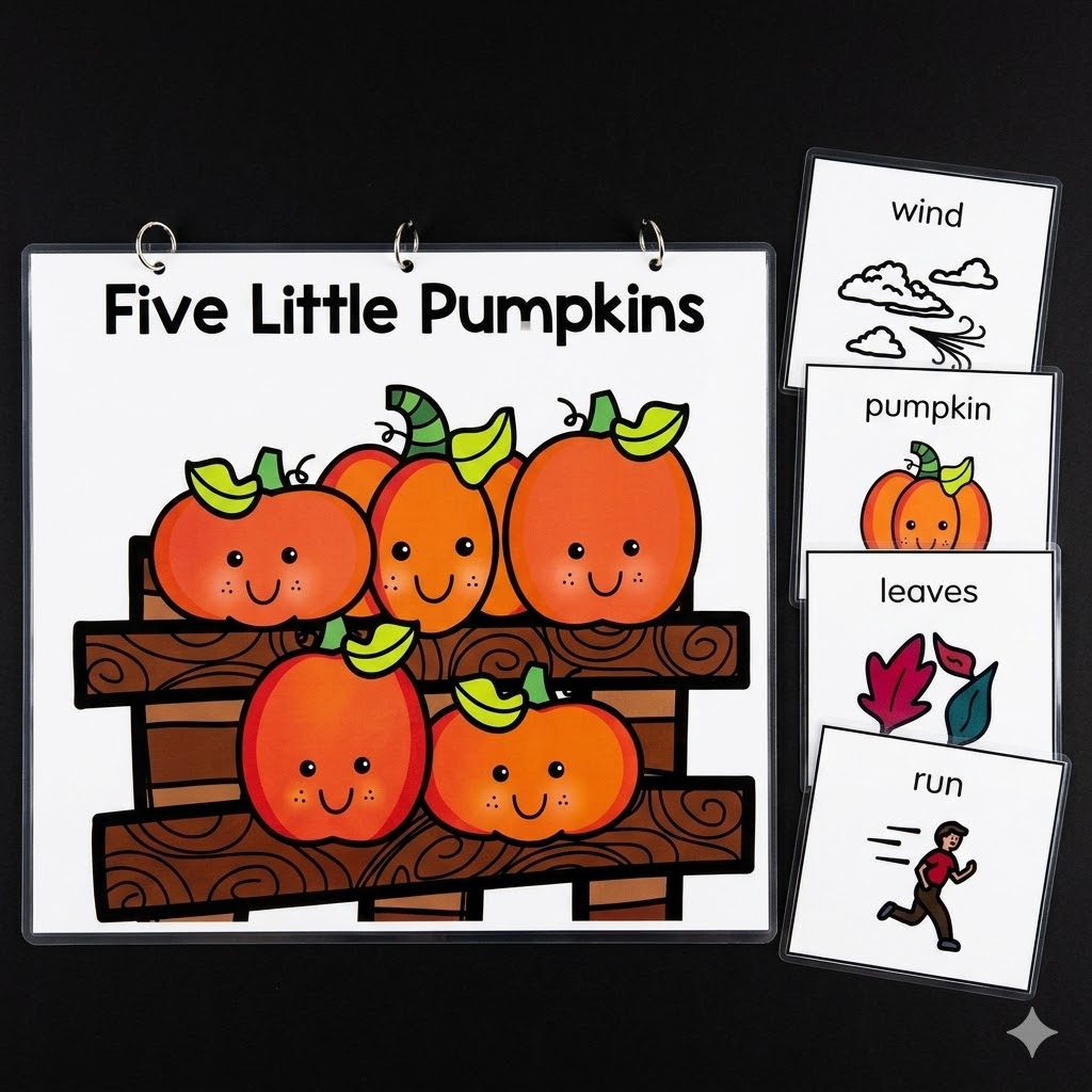 Five Little Pumpkins large print adapted story materials