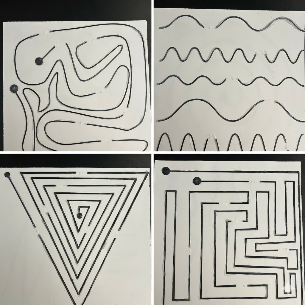 Fun braille line warm-up tracing worksheet