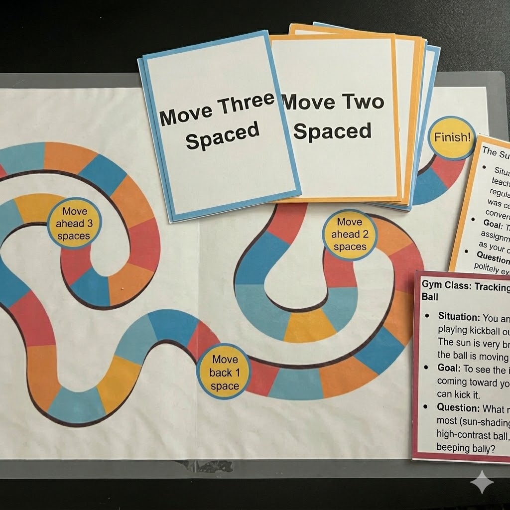 Self determination board game with personalized question cards