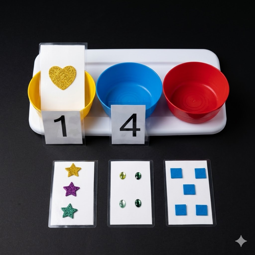 Textured number cards kit with large print numbers